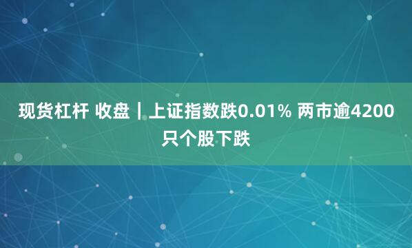 现货杠杆 收盘｜上证指数跌0.01% 两市逾4200只个股下跌