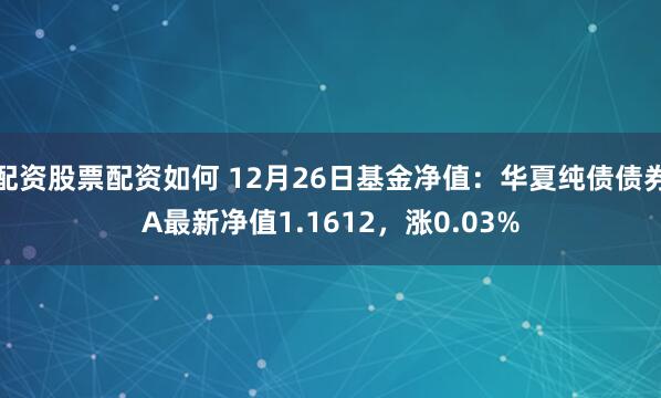 配资股票配资如何 12月26日基金净值：华夏纯债债券A最新净值1.1612，涨0.03%